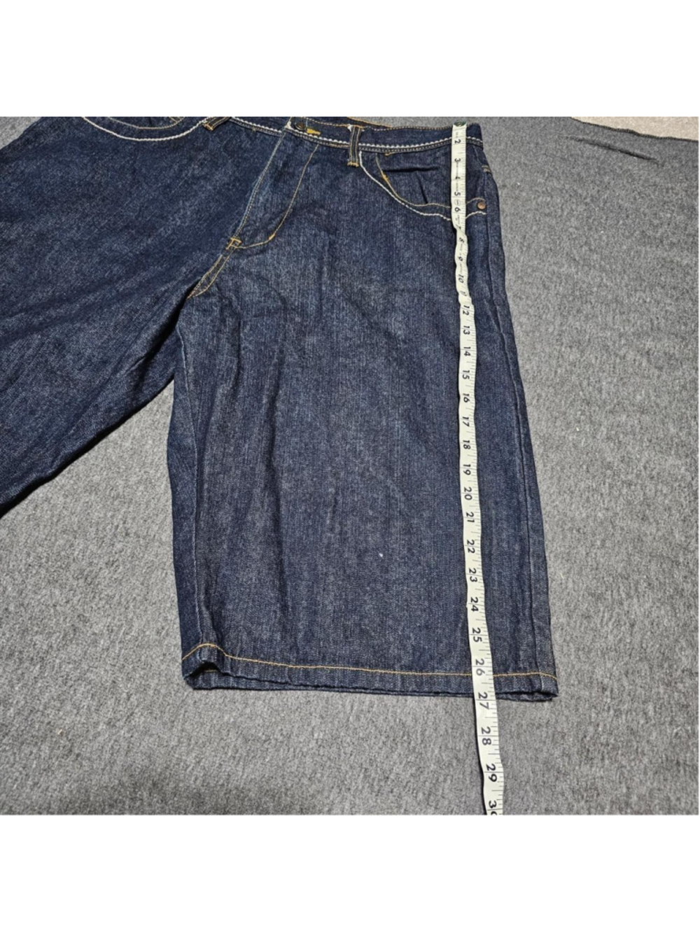 Vintage Karl Kani Baggy Denim Jorts Y2K Hip Hop Size 36 Blue - Picture 8 of 8